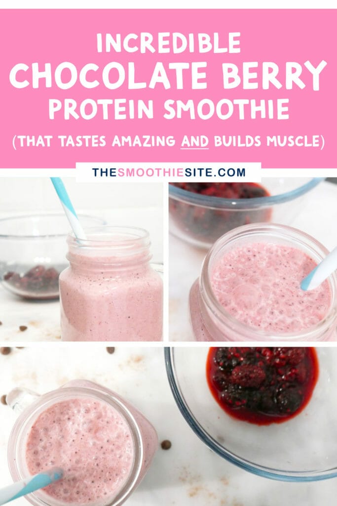 Incredible chocolate berry protein smoothie that tastes amazing and builds muscle