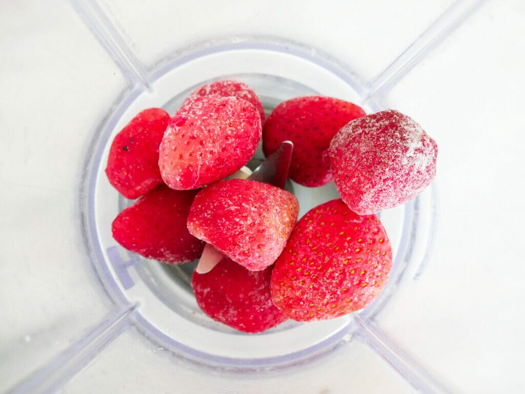 Strawberries in a blender