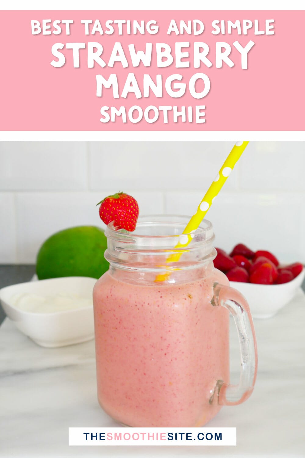 Best tasting strawberry mango smoothie recipe (+ secret ingredient!) via @thesmoothiesite