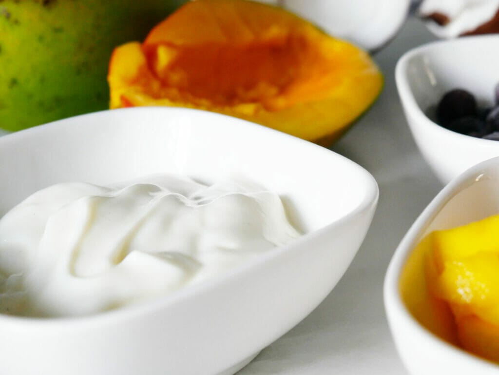 Yogurt with mango for smoothie