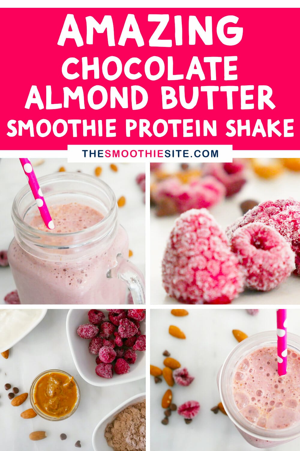 AMAZING Chocolate almond butter smoothie protein shake (+ Tips!) via @thesmoothiesite