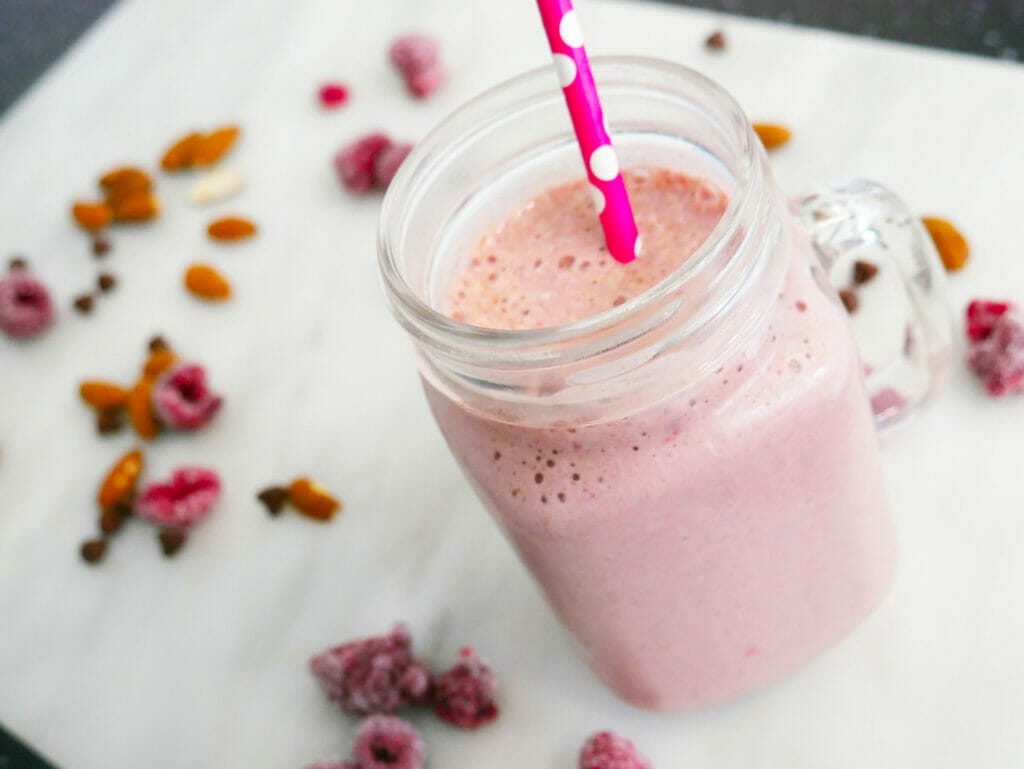 Chocolate almond butter smoothie protein shake