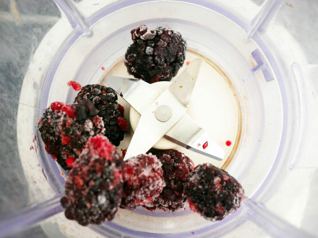 Blackberries in blender